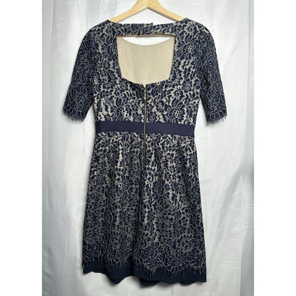 ELIZA J Sheath Dress Women Sz 6 Lace Overlay Fairycore Wedding Guest Cottagecore - Picture 3 of 8